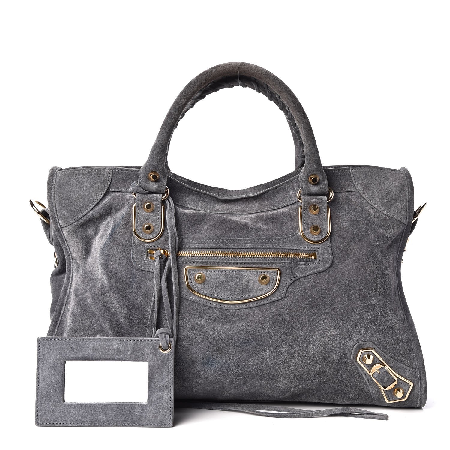Balenciaga Baby Daim Suede Gold Metallic Edge Hardware City Gris Plomb 1 of 17