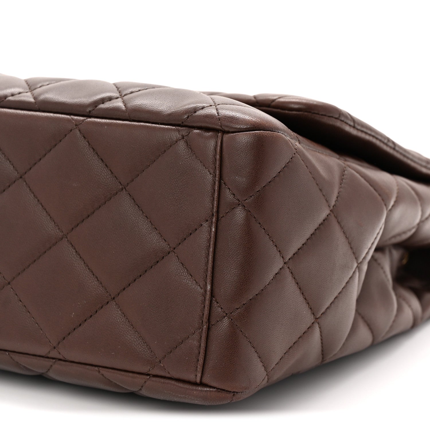Chanel Lambskin Quilted Maxi Single Flap Dark Brown 10 of 10