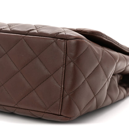Chanel Lambskin Quilted Maxi Single Flap Dark Brown 10 of 10