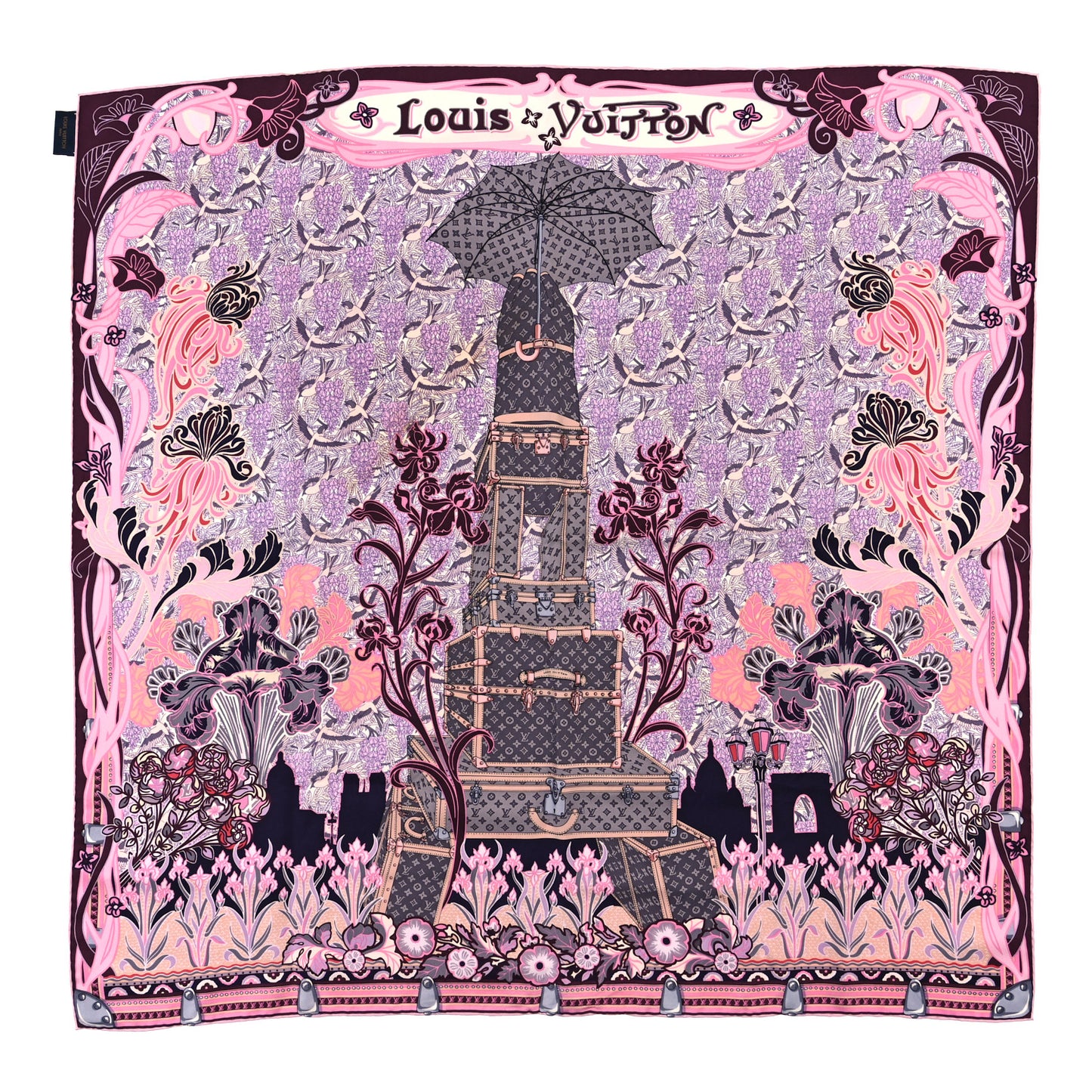 Silk Louis A Paris Square Scarf Rose