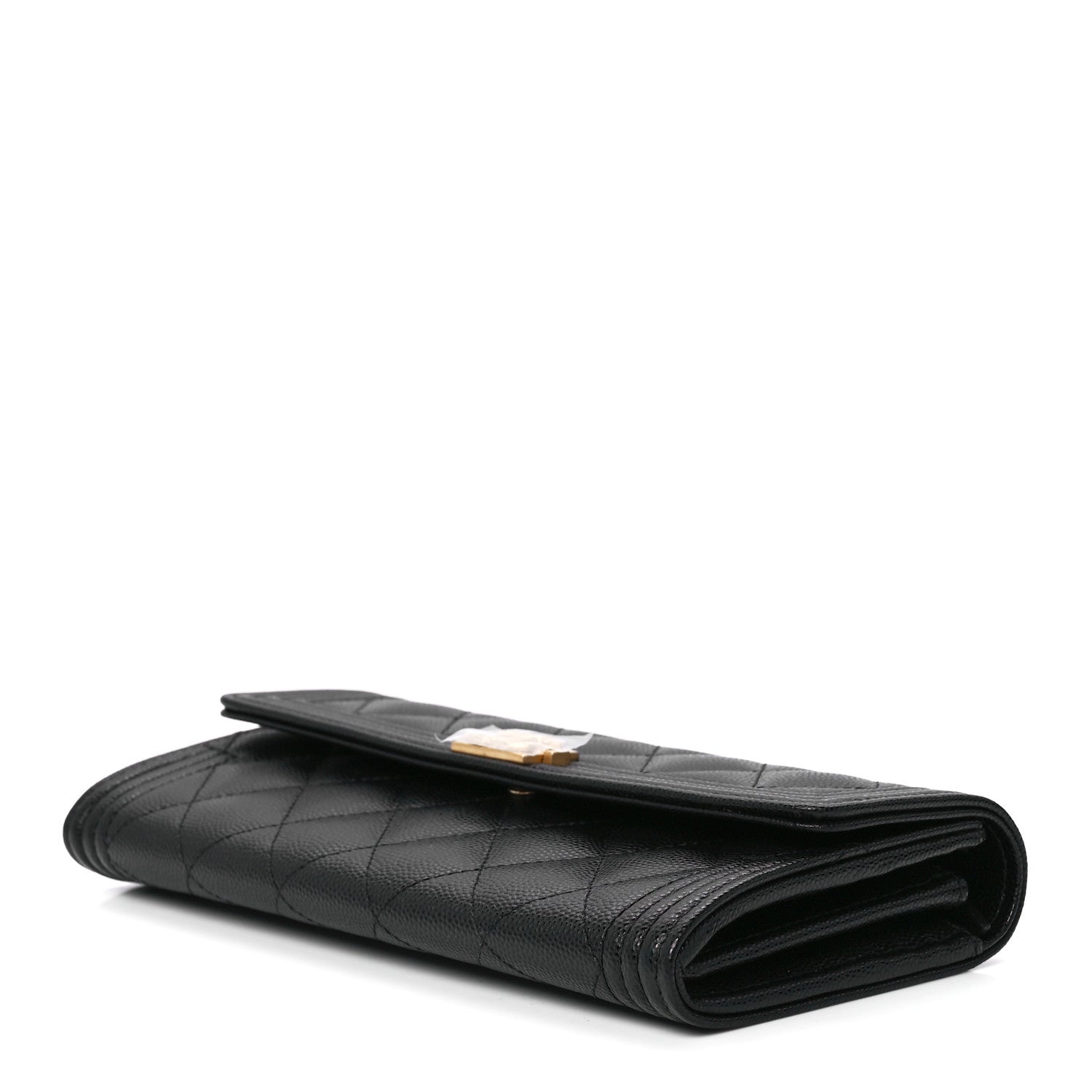 Chanel Caviar Quilted Large Boy Gusset Flap Wallet Black 10 of 13