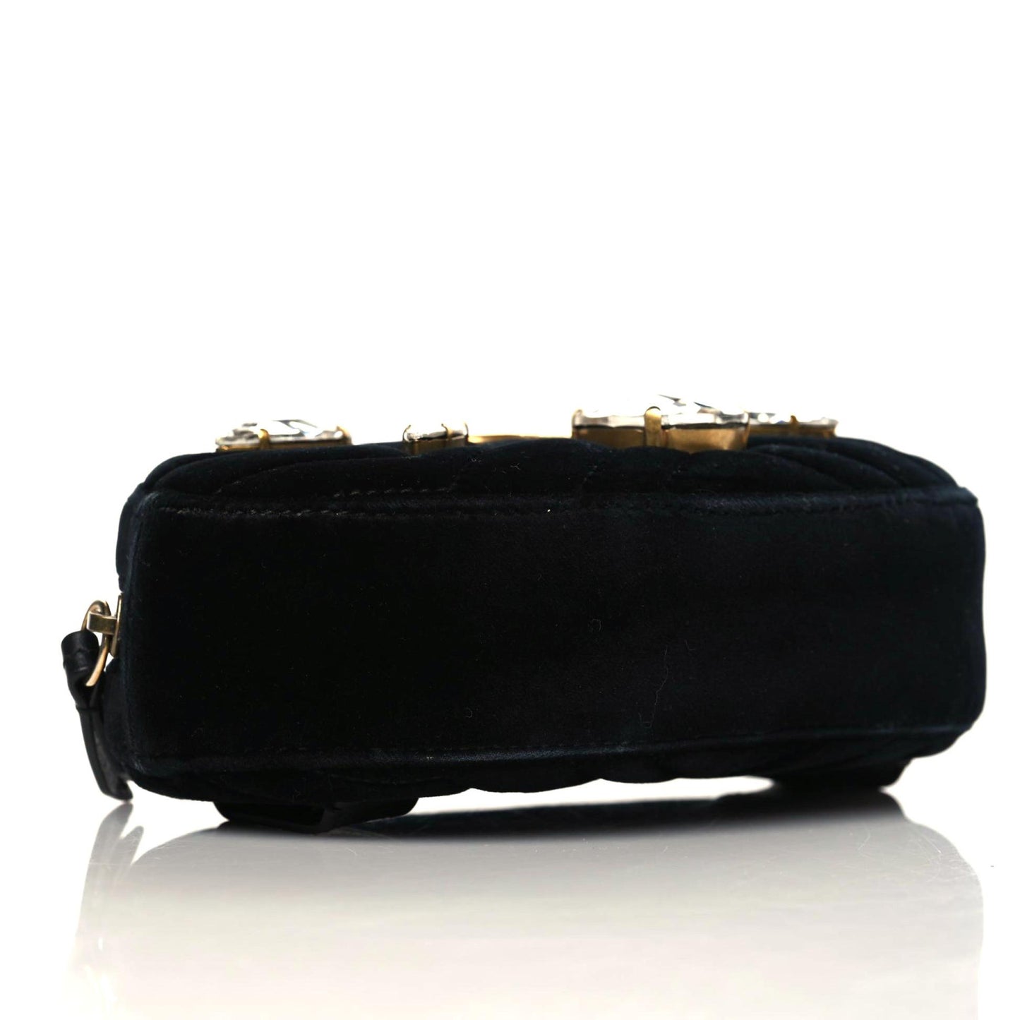 Velvet Matelasse Marquise Crystals GG Marmont Belt Bag 85 34 Black