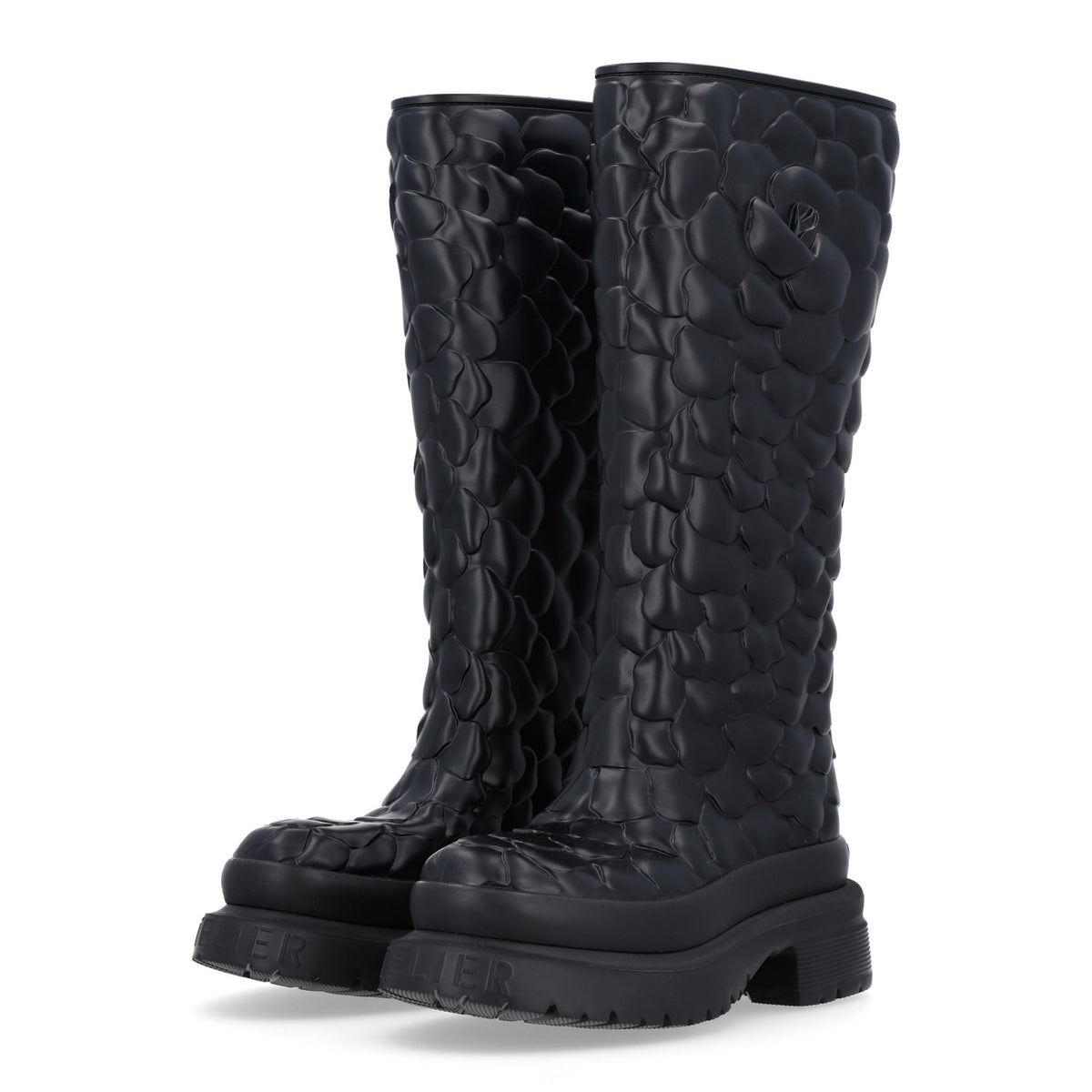 Valentino Garavani Rubber Atelier 03 Rose Edition 30/50mm Tall Rainboots 35 Black 4 of 10