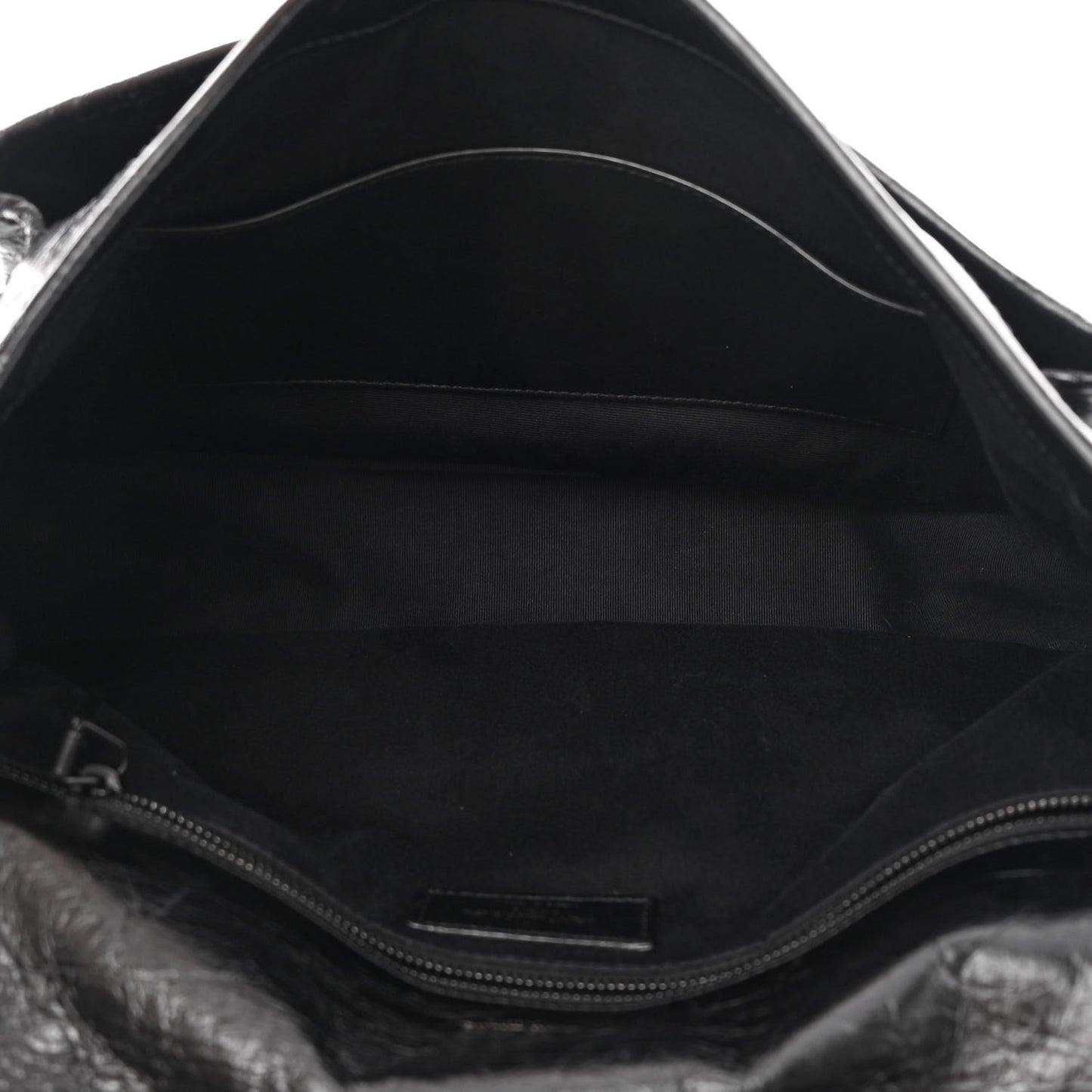 Crinkled Calfskin Matelasse Monogram Large Niki Chain Satchel Black