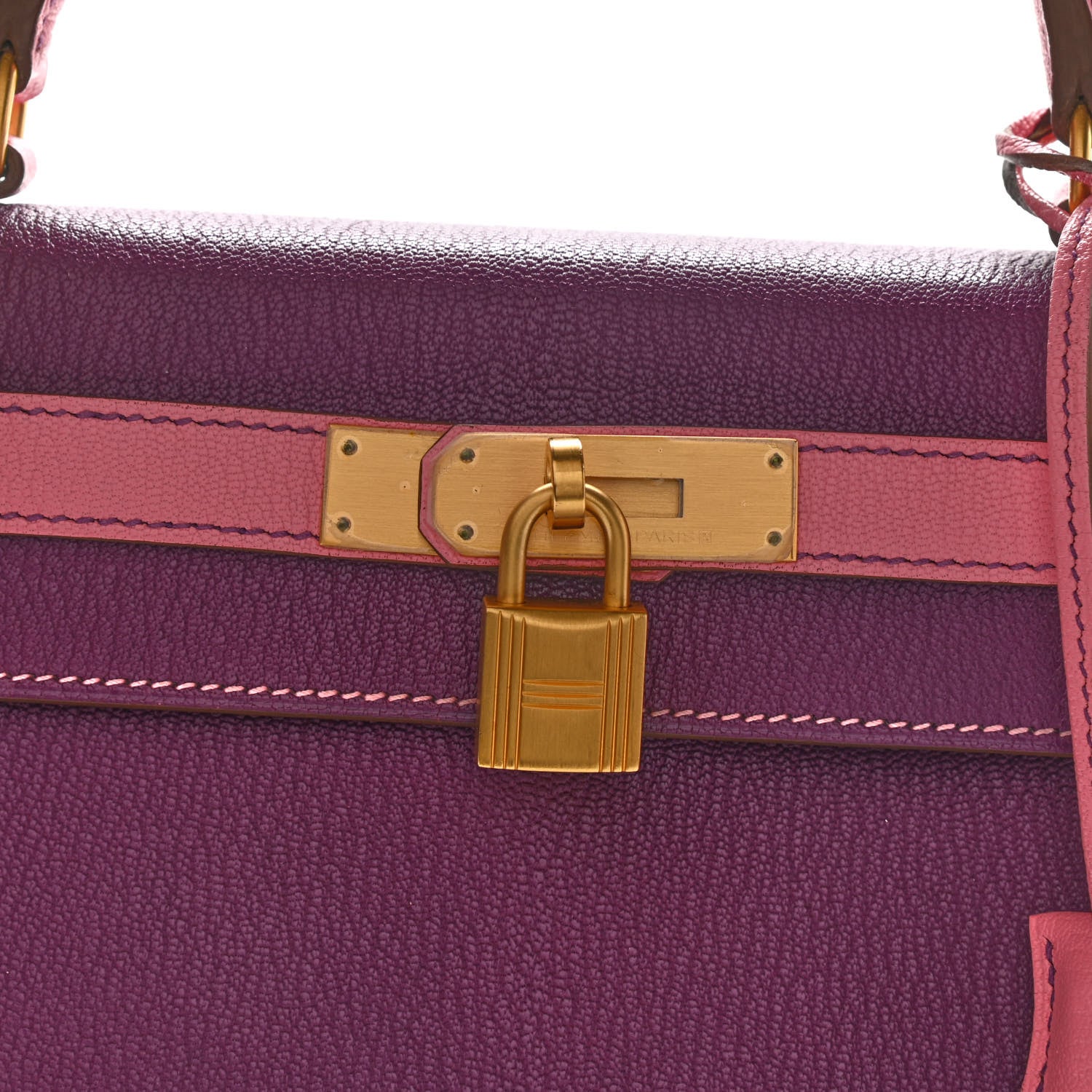 Hermes Chevre Mysore Horseshoe Kelly Retourne 28 Anemone Rose Confetti 7 of 14