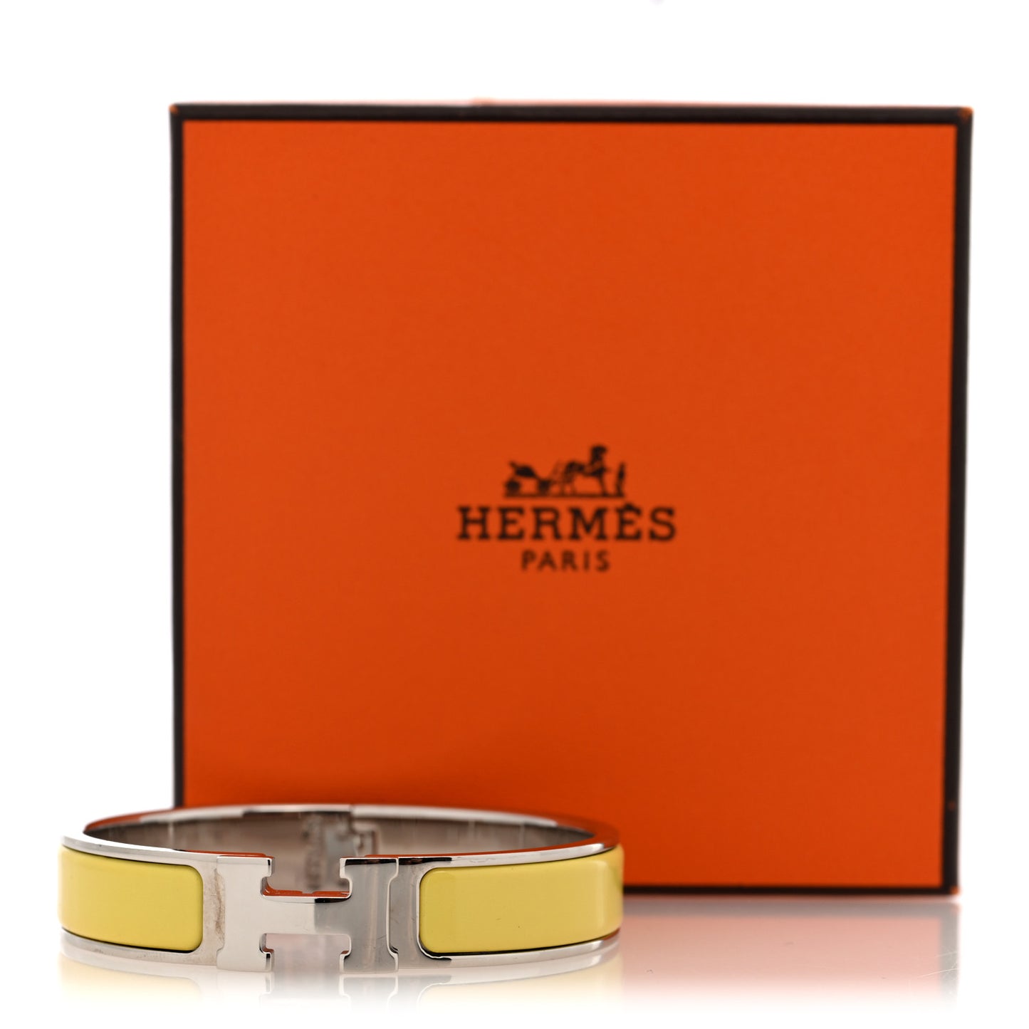 Enamel Narrow Clic Clac H Bracelet PM    Jaune Tennis