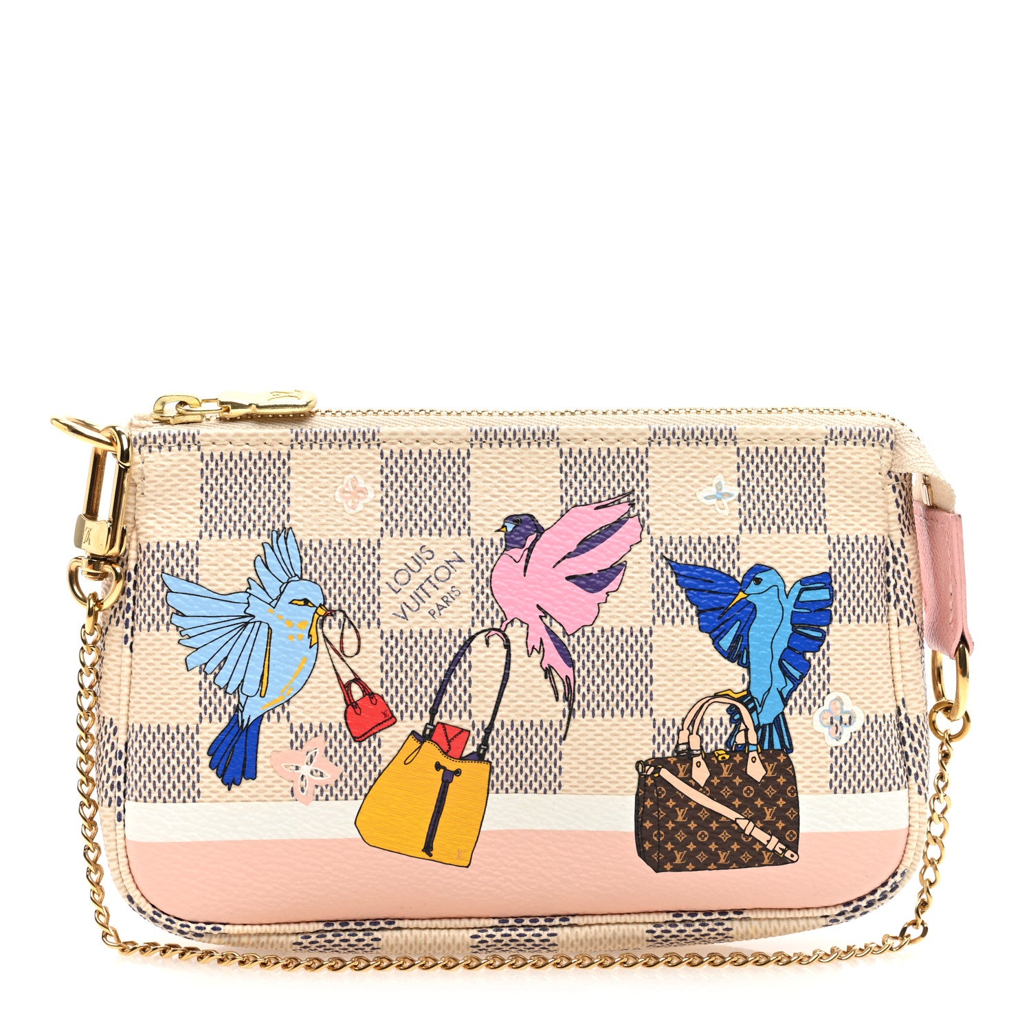 Louis Vuitton Damier Azur 2018 Christmas Animation Mini Pochette Accessories 1 of 10
