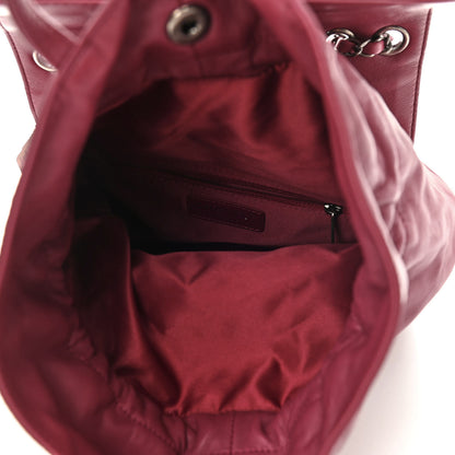 Chanel Lambskin Medium Grocery By Chanel Drawstring Shopping Bag Dark Pink 5 of 10