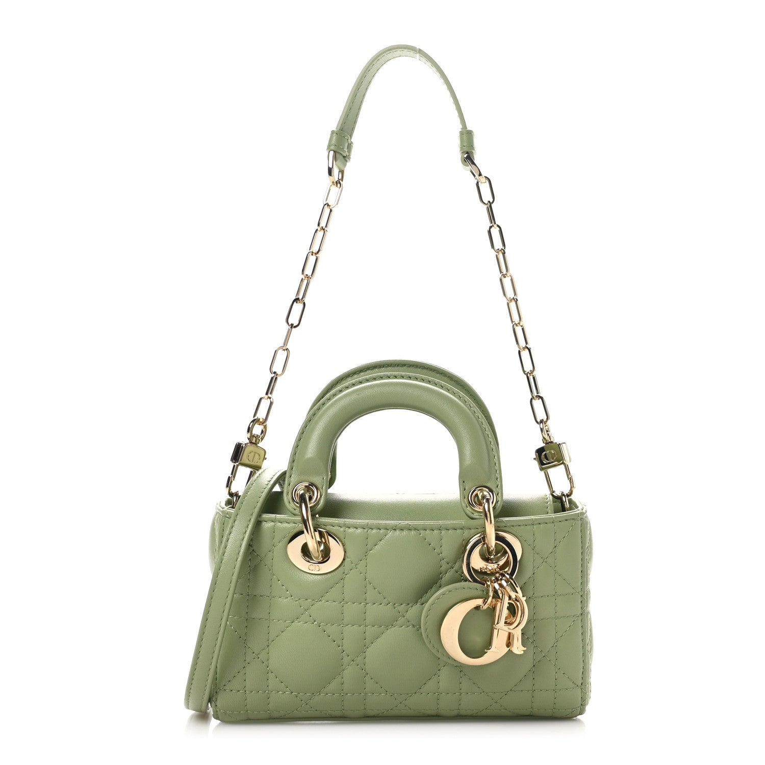 Christian Dior Lambskin Cannage Micro Lady D-Joy Peyote Green 3 of 11