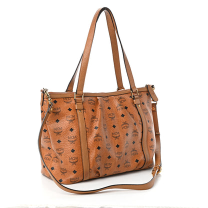 MCM Visetos Medium Essentials Shopper Tote Cognac 3 of 9