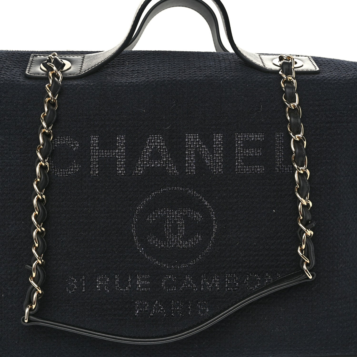 Chanel Mixed Fibers Large Deauville Bowling Bag  Black 8 of 10