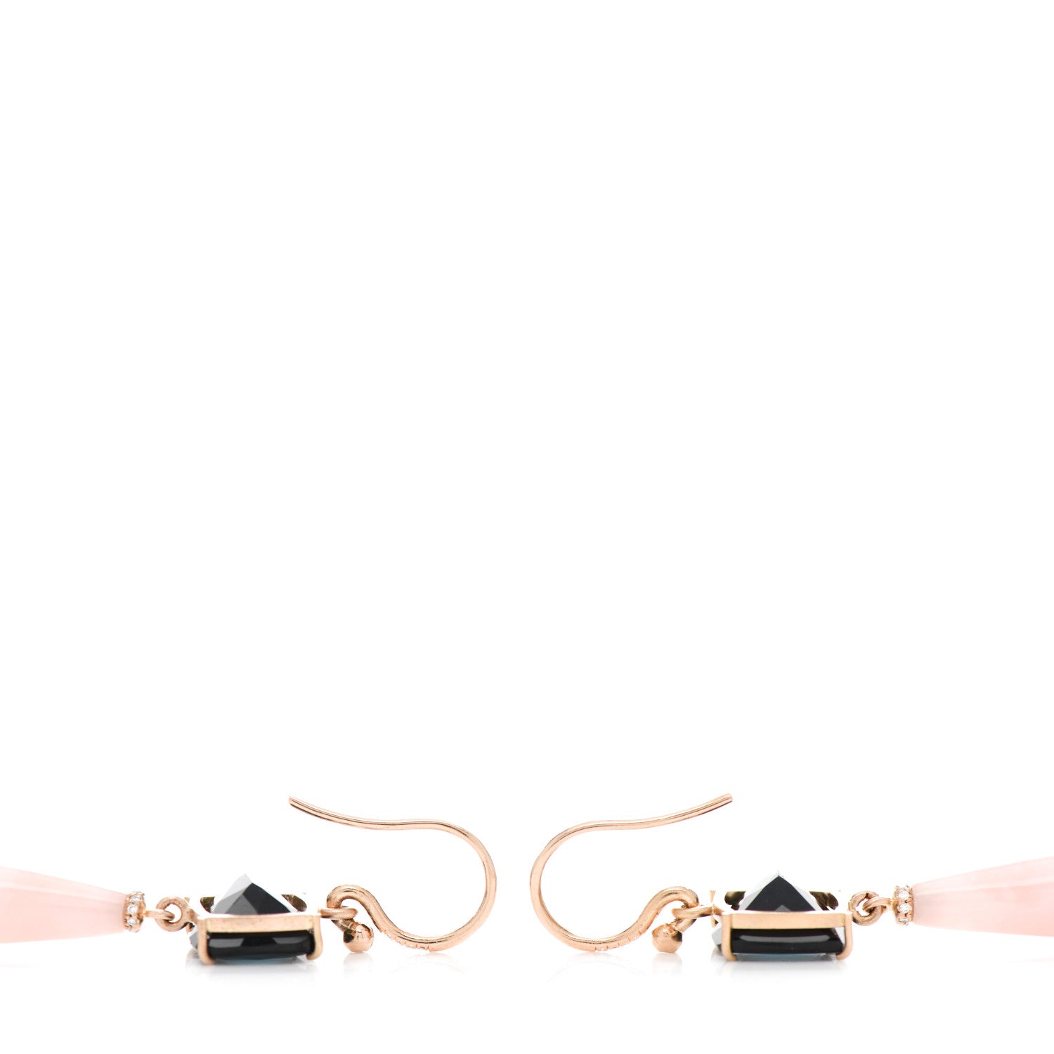 Irene Neuwirth 18K Rose Gold Diamond Pink Opal Blue Tourmaline Drop Earrings 4 of 6