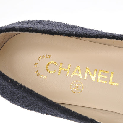 Chanel Tweed Crystal CC Ballerina Flats 37 Black 8 of 8