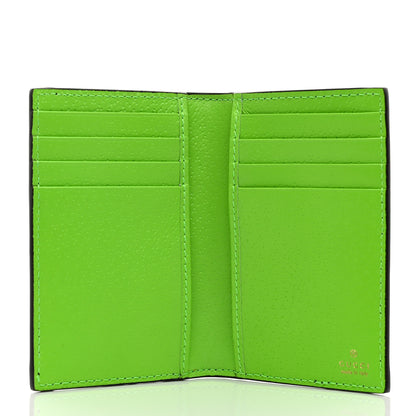 Gucci GG Supreme Monogram Web Ophidia Card Case Beige Ebony Electric Green 5 of 7