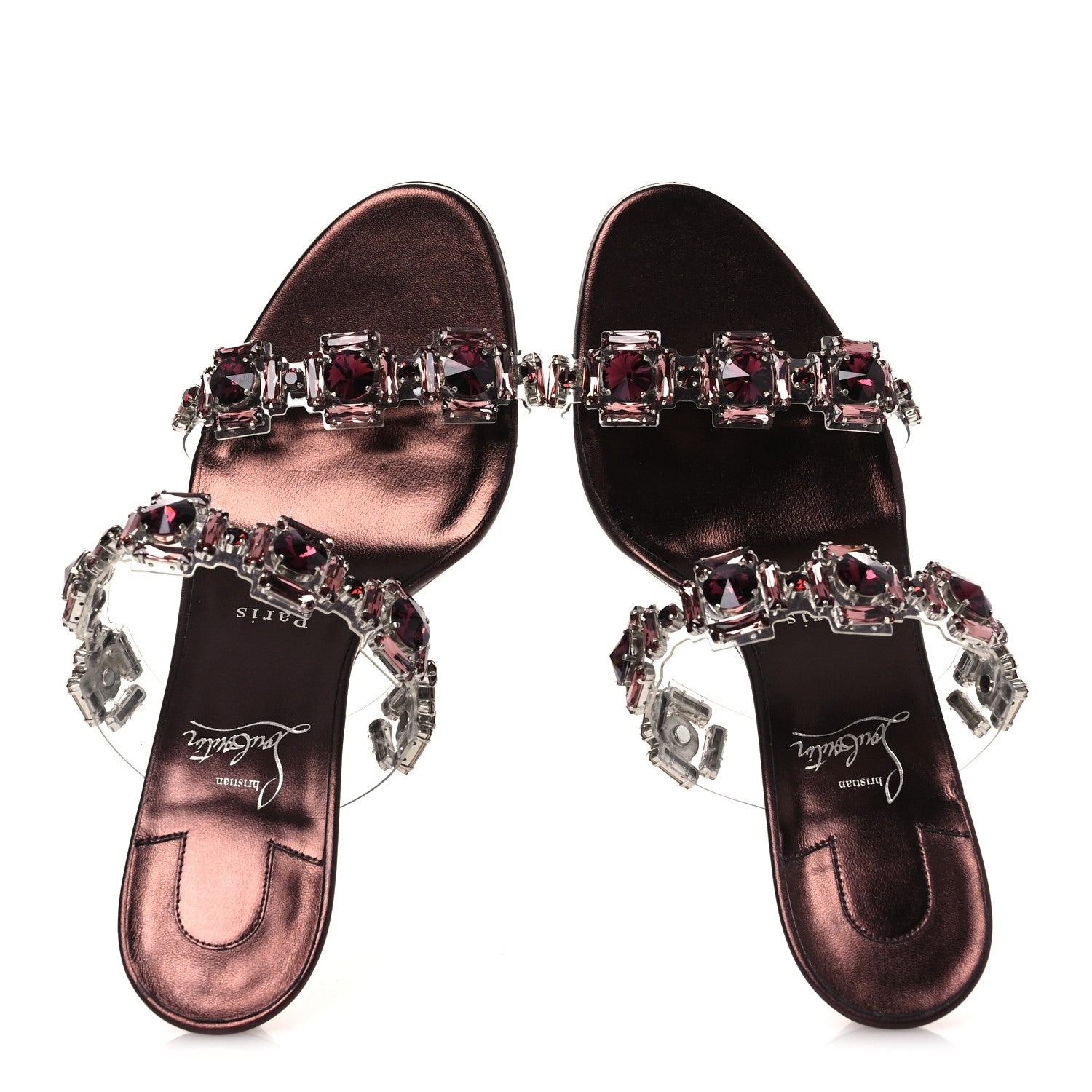 Christian Louboutin Laminated Calfskin PVC Just Jewel 85 Sandals 40 40 Palacy 2 of 10