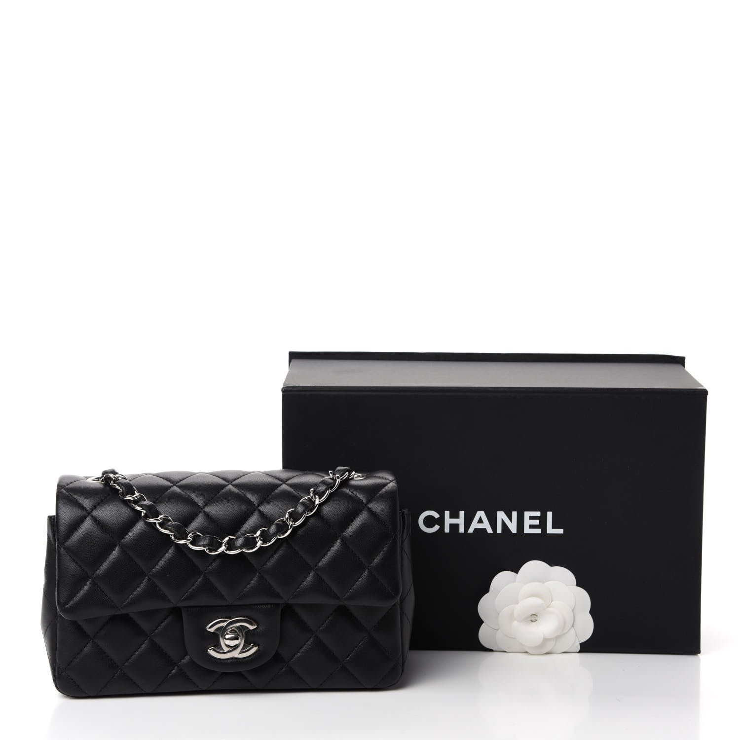 Chanel Lambskin Quilted Mini Rectangular Flap Black 11 of 11