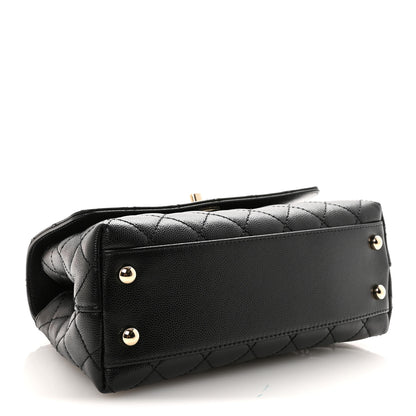 Chanel Caviar Lizard Embossed Quilted Mini Coco Handle Flap Black 4 of 11