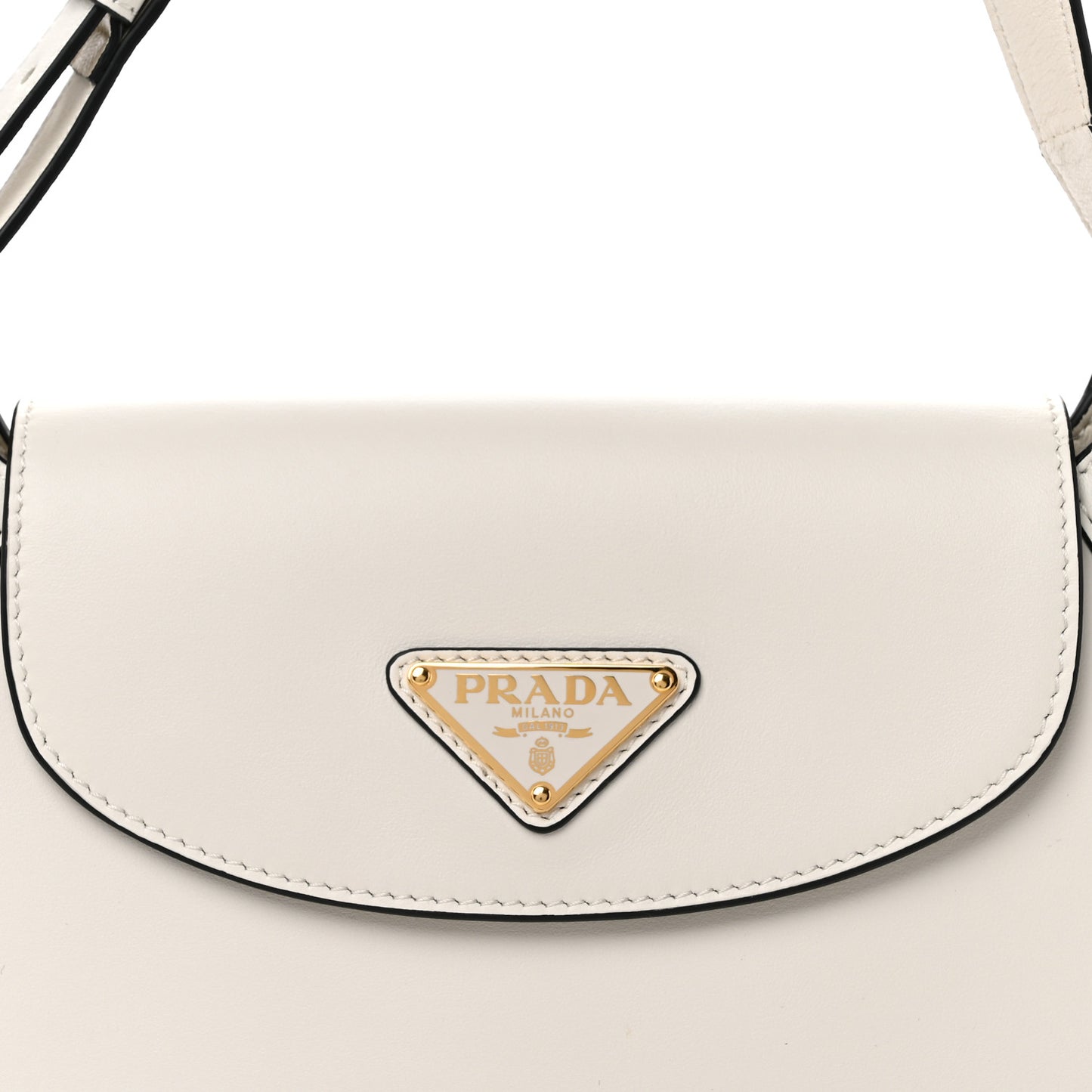 City Calf Flap Shoulder Bag White