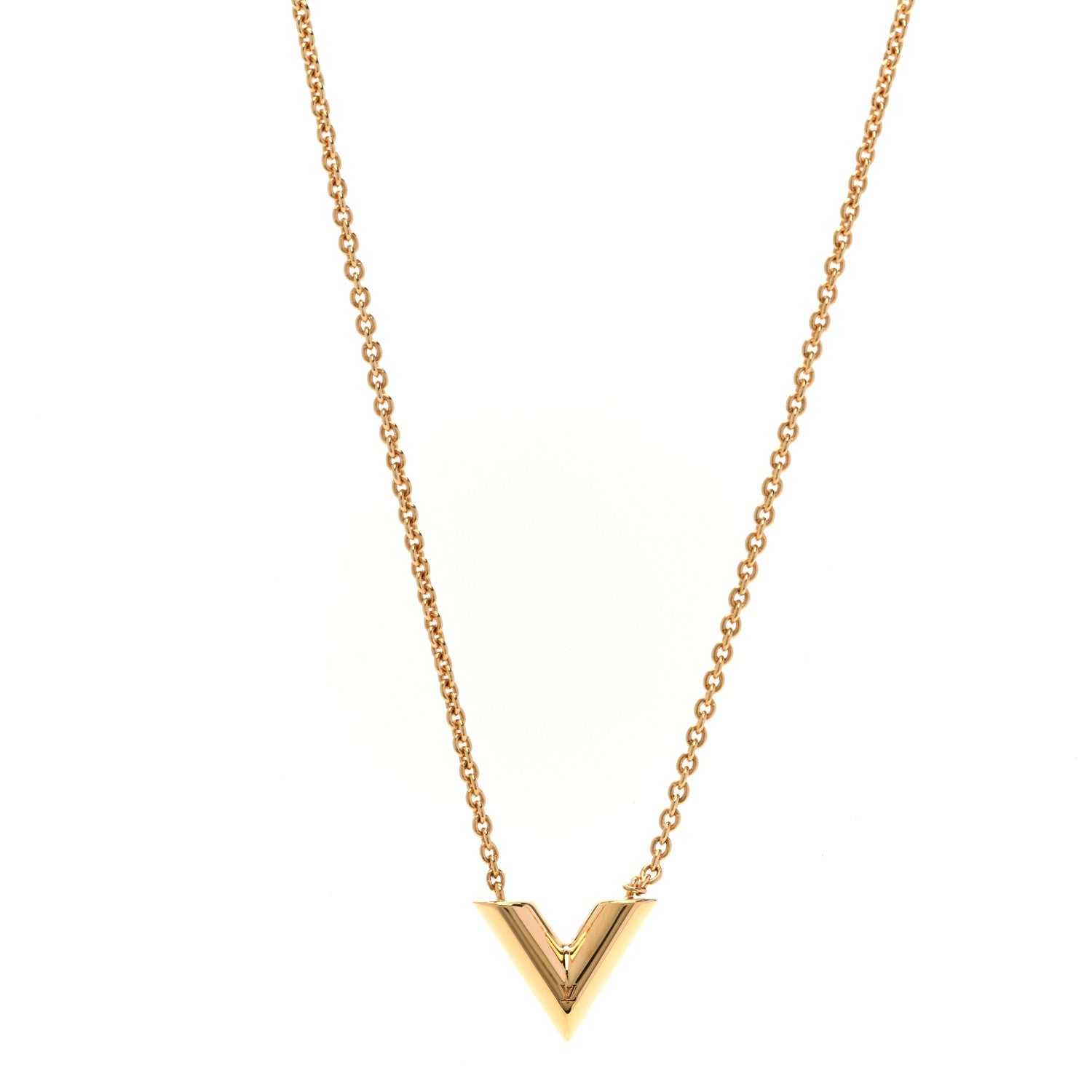 Louis Vuitton Essential V Necklace Gold 1 of 6
