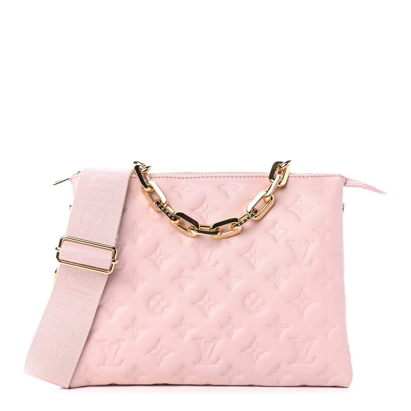 Lambskin Embossed Monogram Coussin PM Rose