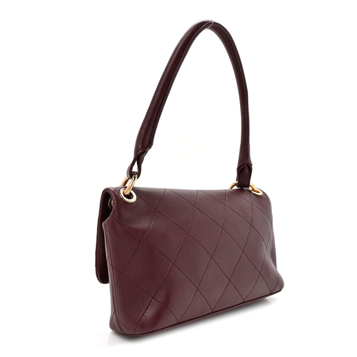 Chanel Lambskin Quilted Maxi Small Flap Burgundy 3 of 11