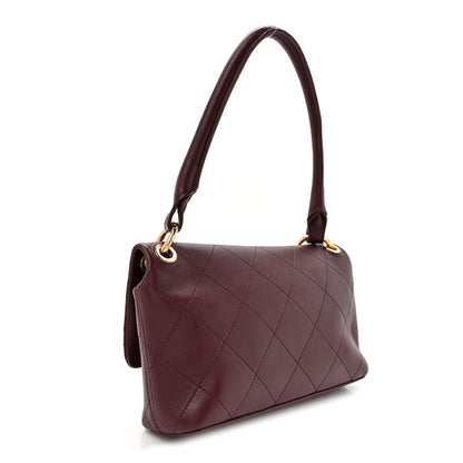 Chanel Lambskin Quilted Maxi Small Flap Burgundy 3 of 11
