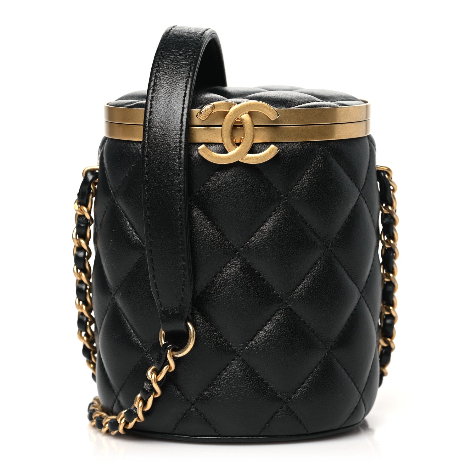 Chanel Lambskin Quilted Mini Crown Box Bag Black 1 of 12