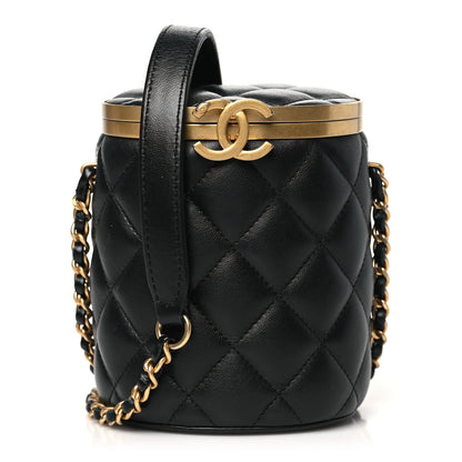 Chanel Lambskin Quilted Mini Crown Box Bag Black 1 of 12