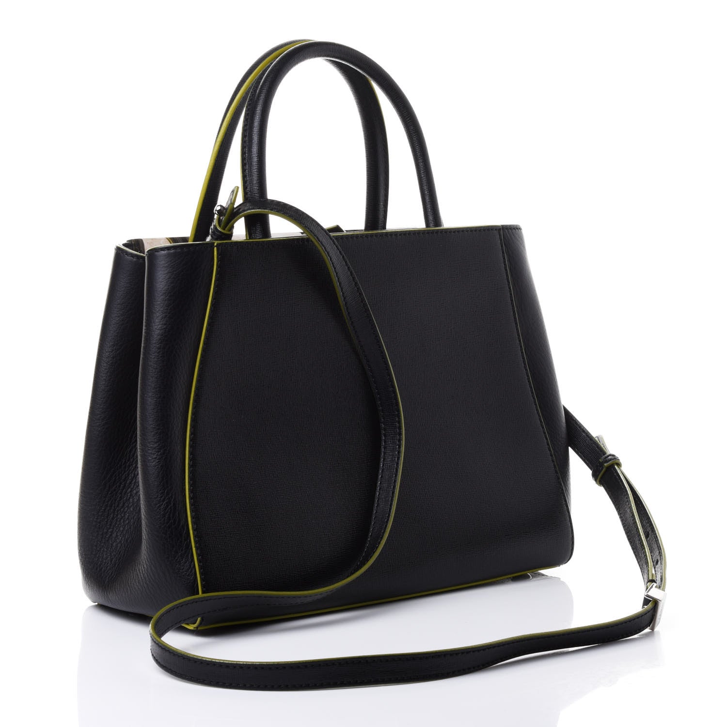 Fendi Vitello Elite Apple Charm Petite 2Jours Tote Black 5 of 16