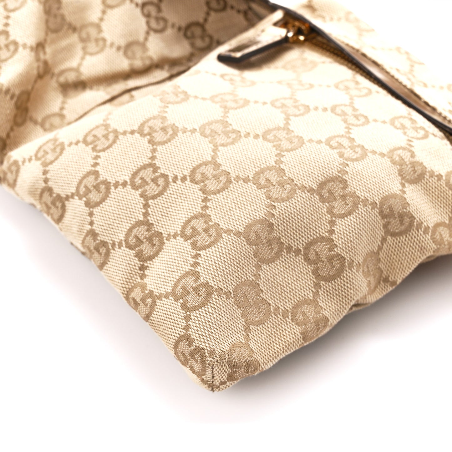 GG Monogram Web Double Pocket Belt Bag Gold Pink