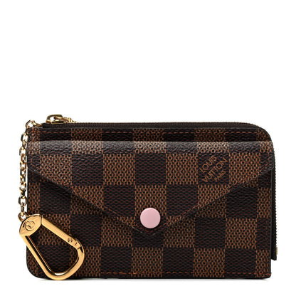 Louis Vuitton Damier Ebene Recto Verso Card Holder Rose Ballerine 1 of 7