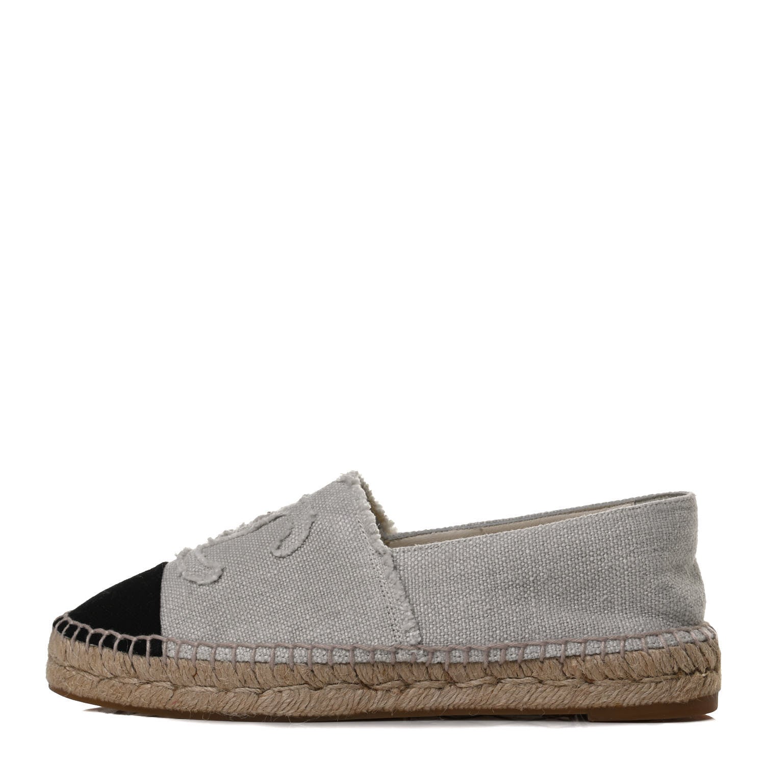 Chanel Linen CC Espadrilles 38 Beige Black 1 of 12
