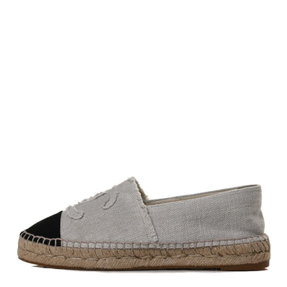 Chanel Linen CC Espadrilles 38 Beige Black 1 of 12
