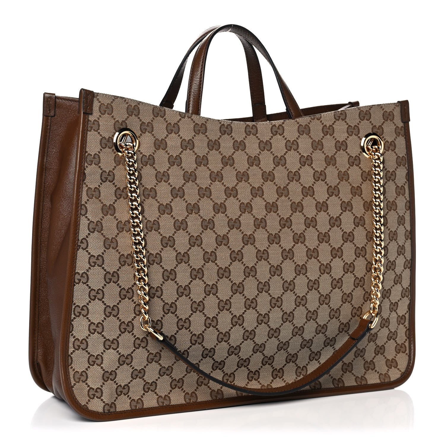 Gucci Monogram Calfskin Large Horsebit 1955 Tote Bag Beige Brown Sugar 3 of 15
