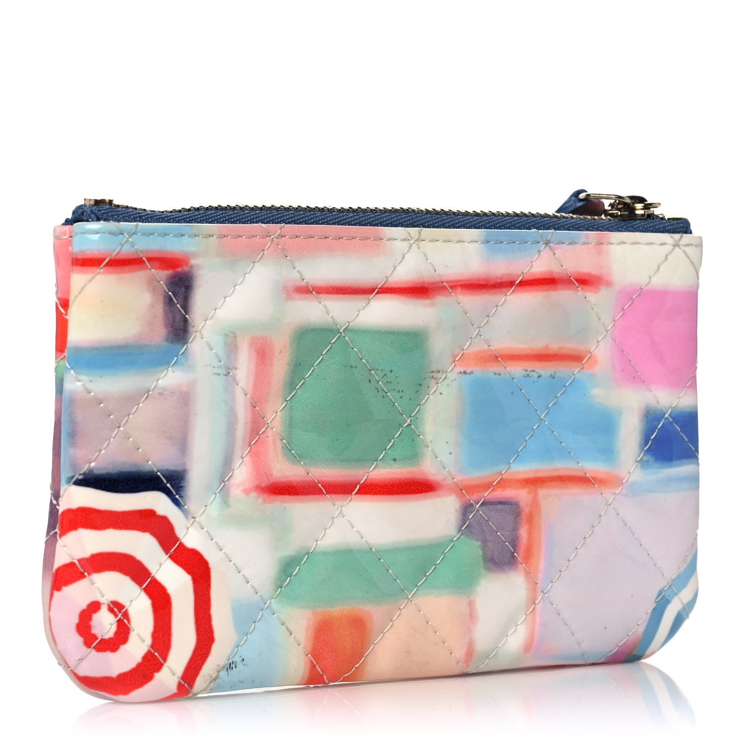 Chanel Patent Calfskin Printed Quilted Small Cosmetic Case Multicolor 3 of 10