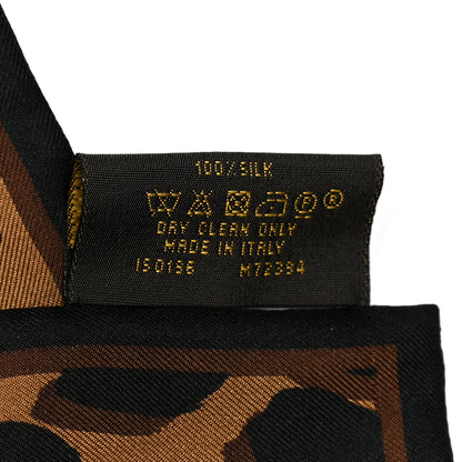 Louis Vuitton Silk Leopard Bandeau Scarf Marron 4 of 4