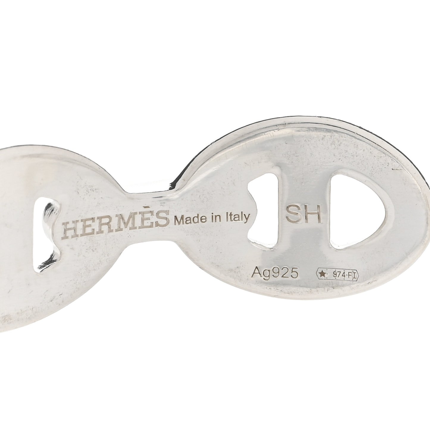 Sterling Silver MM Chaine d'Ancre Enchainee Cuff Bracelet SH