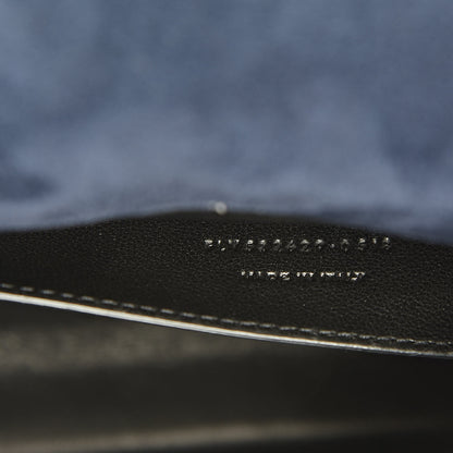 Saint Laurent Suede Sulpice Monogram Medium Shoulder Bag Navy 7 of 16