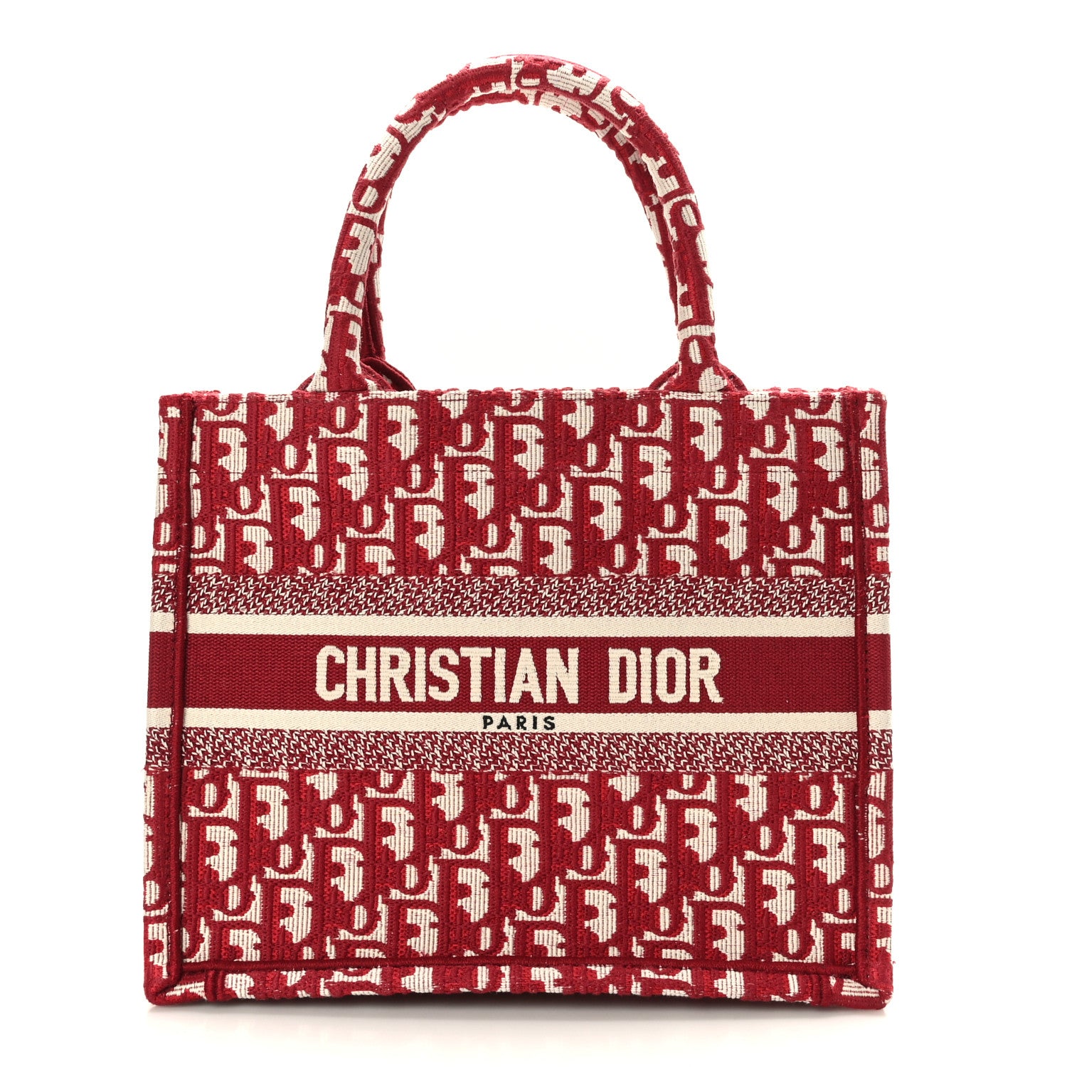 Christian Dior Oblique Small Book Tote Burgundy Multicolor 1 of 9