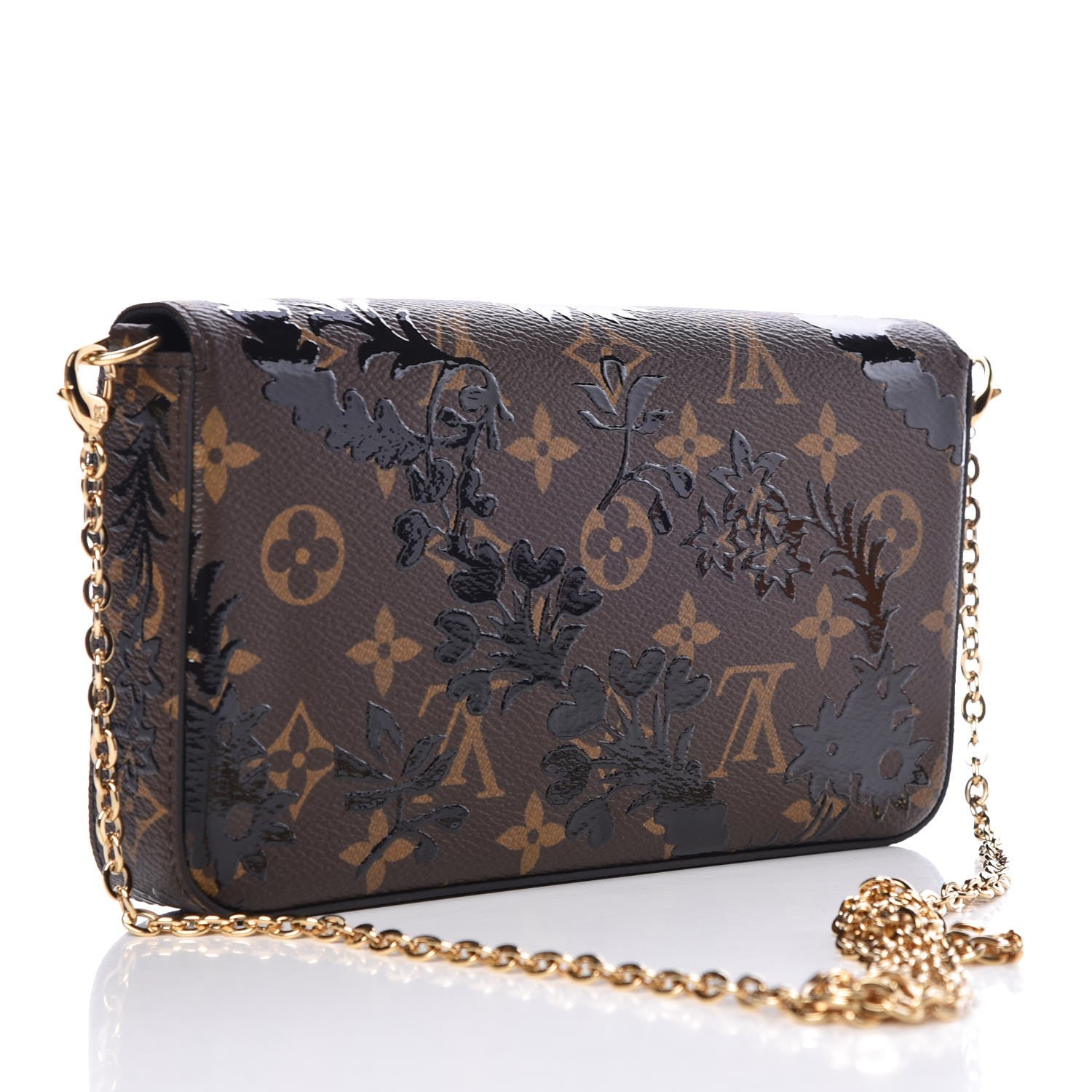 Louis Vuitton Monogram Blossom Pochette Felicie Chain Wallet Black 3 of 11