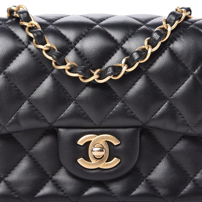 Chanel Lambskin Quilted Mini Square Flap Black 10 of 11