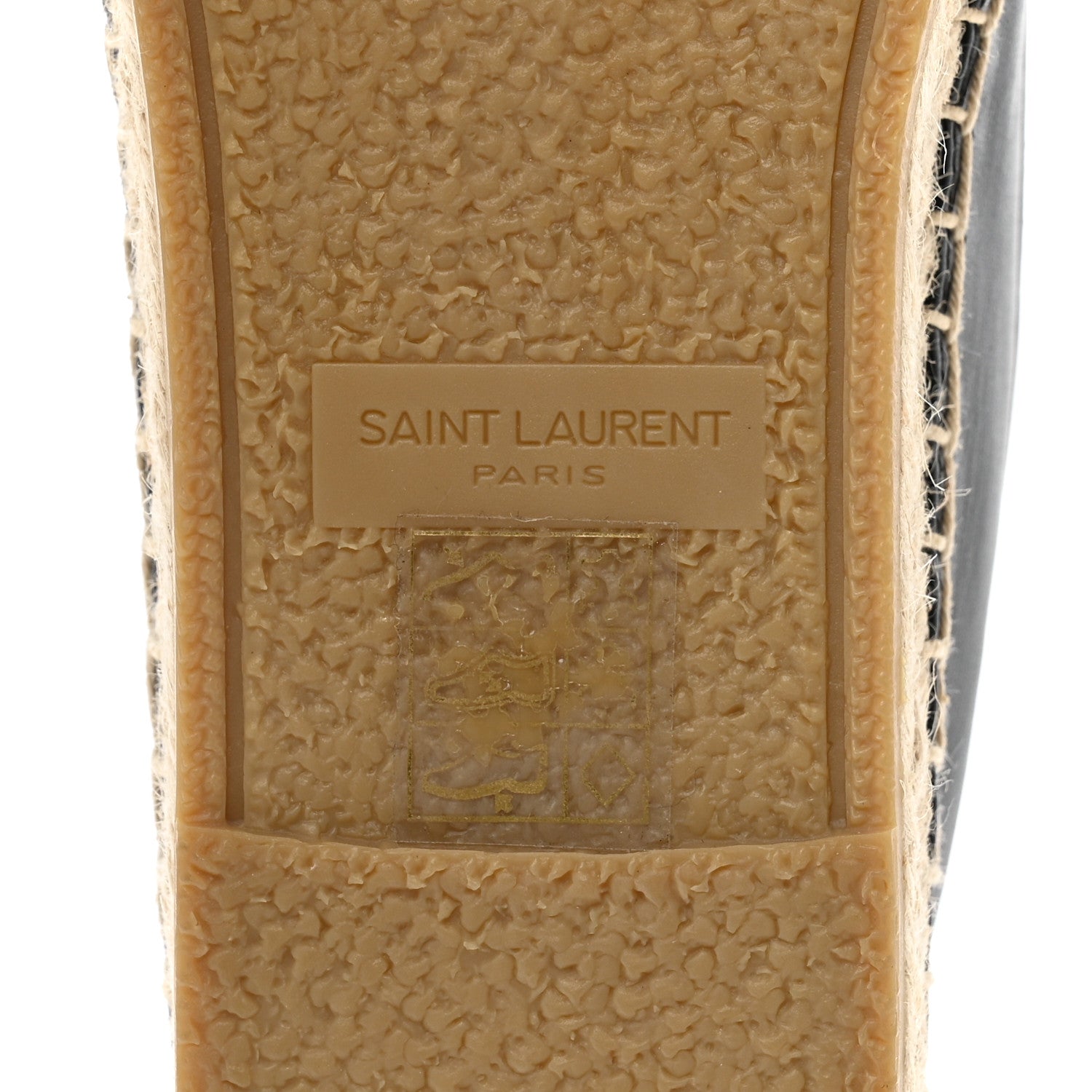Saint Laurent Lambskin Monogram Espadrilles 36 Black 8 of 9