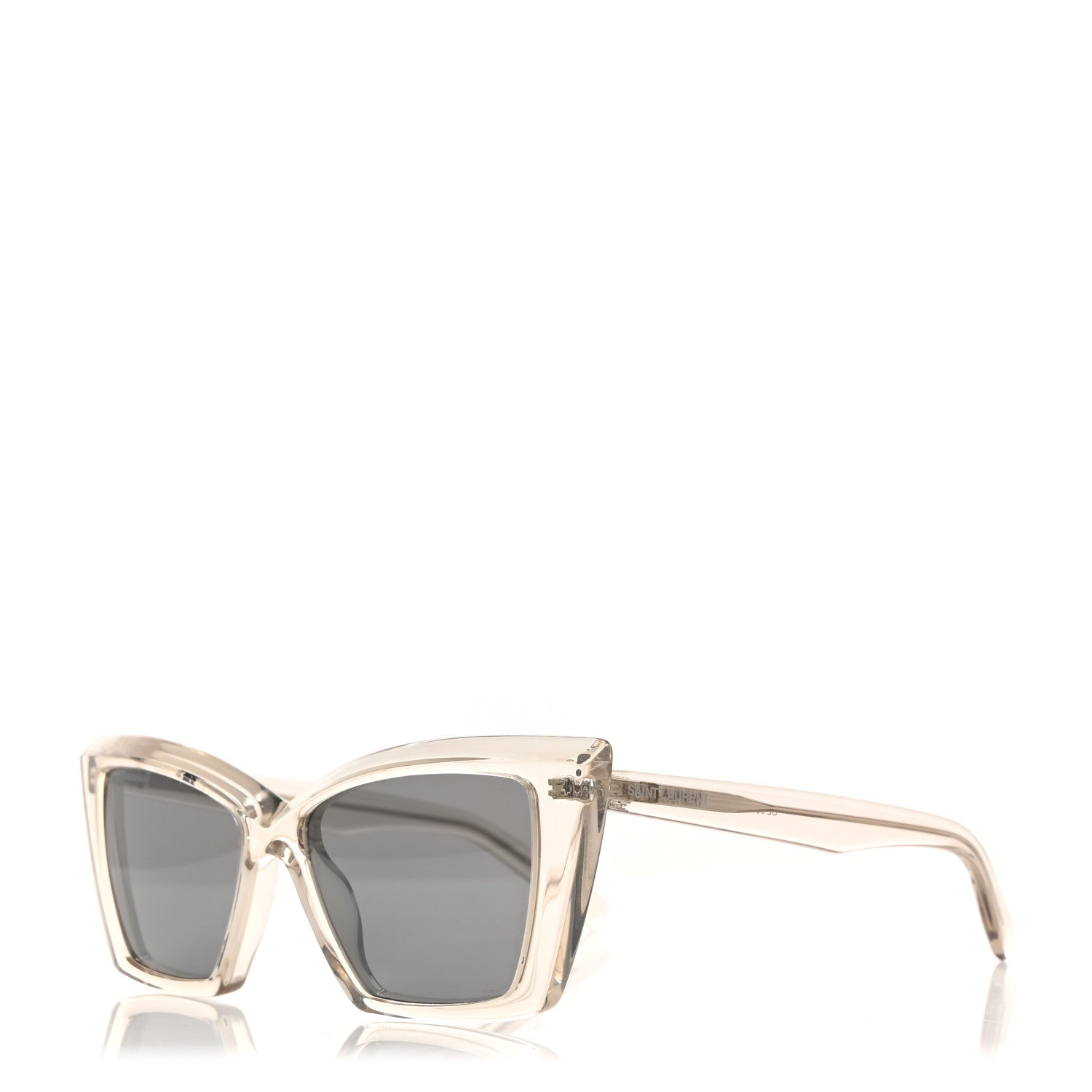 Saint Laurent Acetate Lignes Pointues Cat Eye Sunglasses SL 657 Translucent Beige Grey 1 of 7