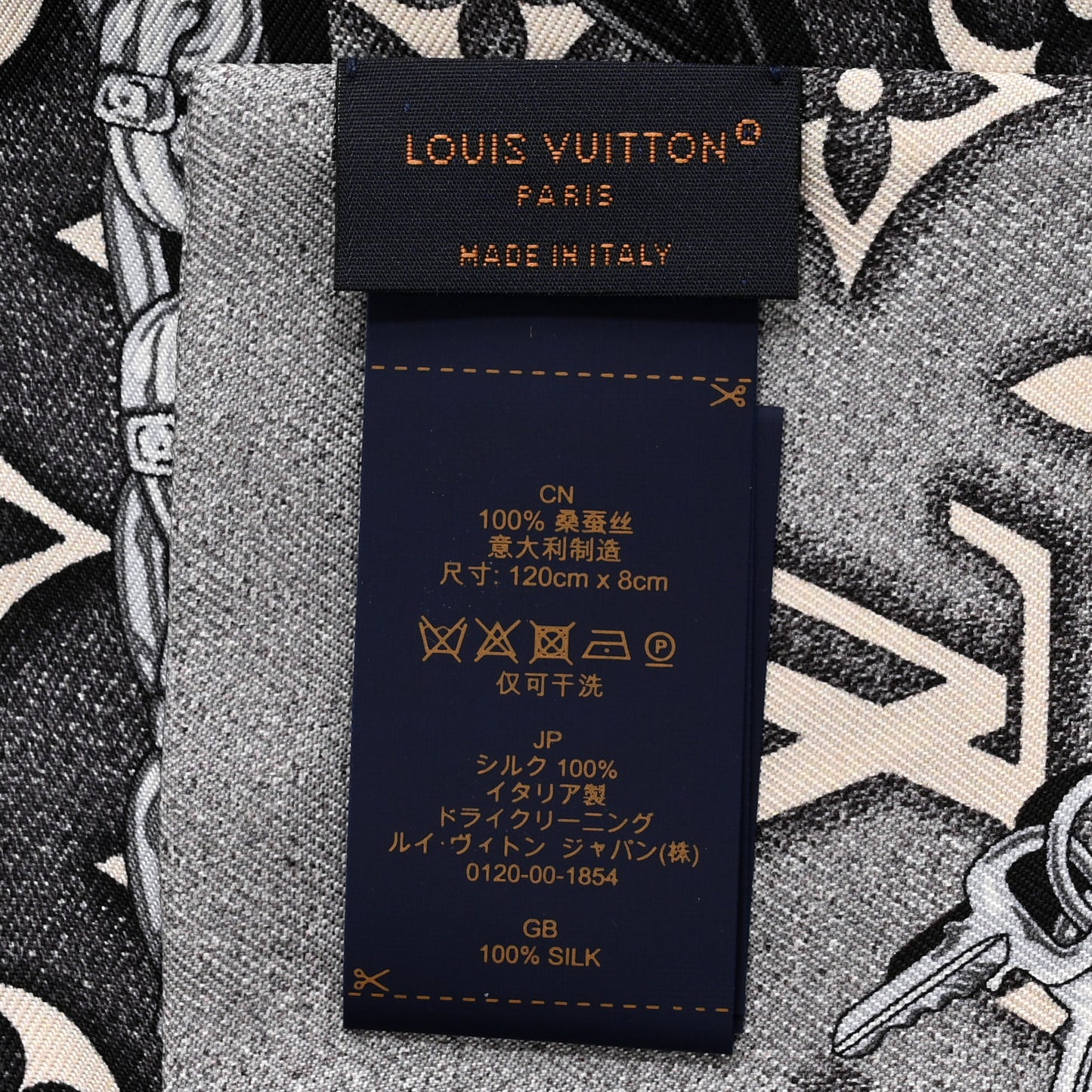 Silk Monogram Jacquard Denim Bandeau Gris