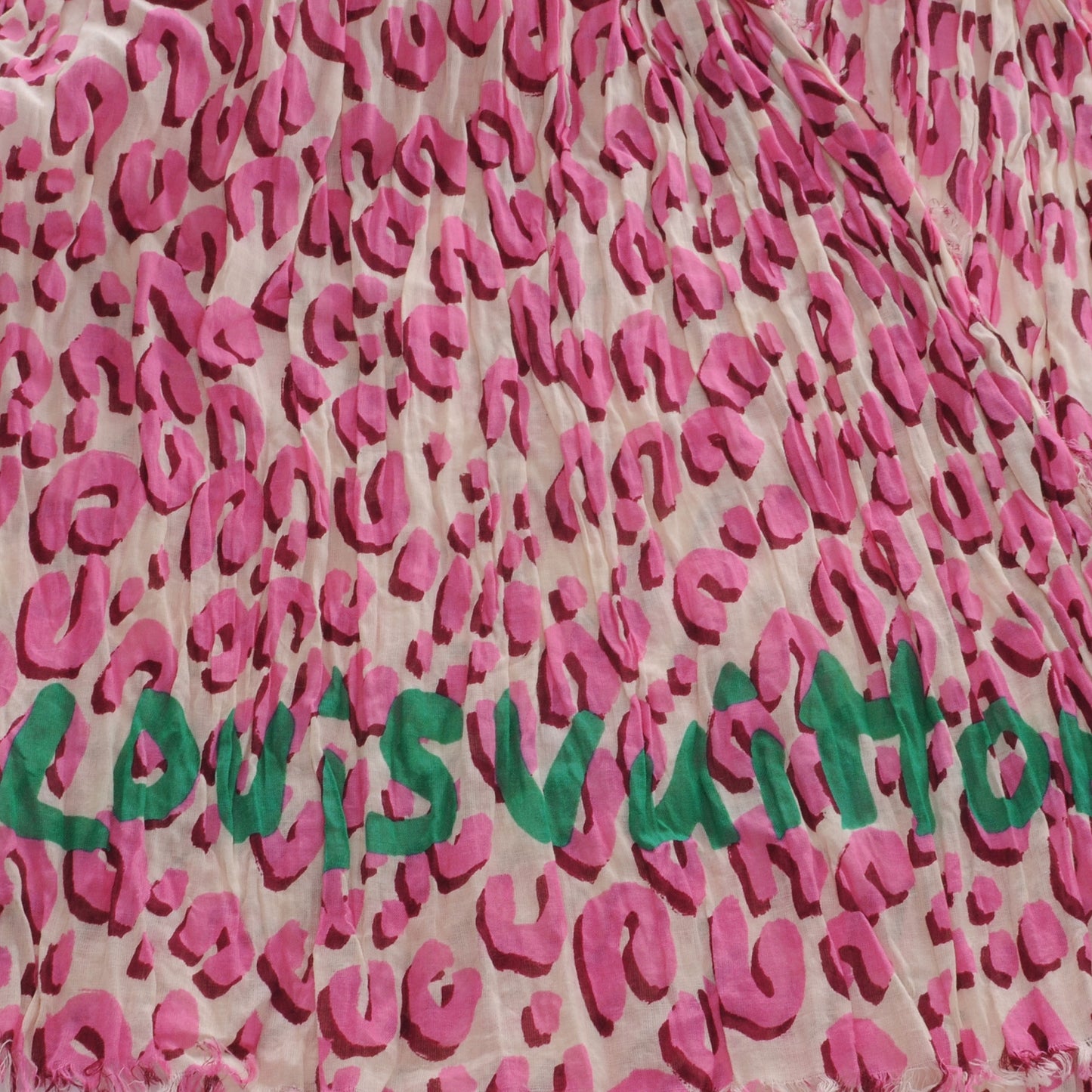 Cotton Leopard Pareo Blanc Corail