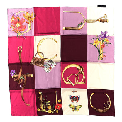 Gucci Silk Twill Milum Square Scarf Amaranth Red 1 of 2