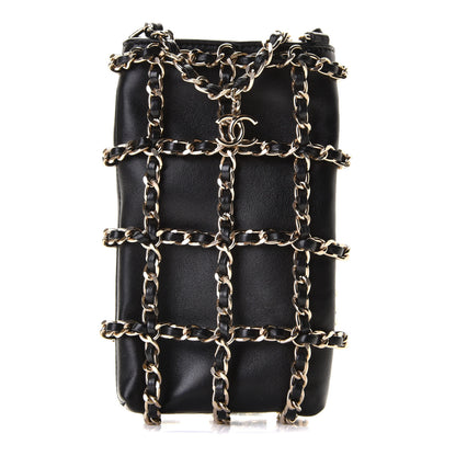 Chanel Lambskin Tech Me Out Clutch With Chain Black 1 of 9