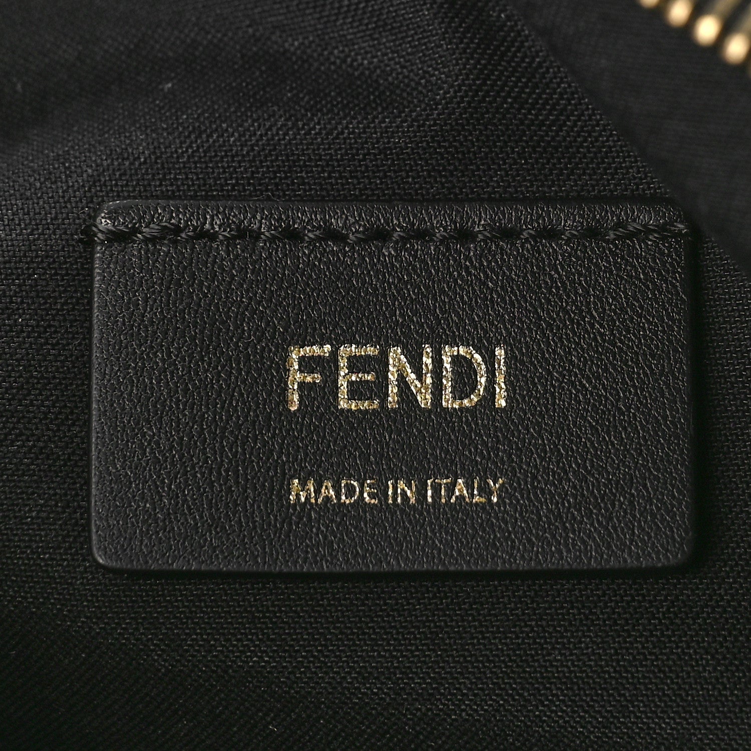 Fendi Glazed Fabric Vitello Century FF 1974 Stamp Patch Mini Camera Case Mogano Panna Black 7 of 9