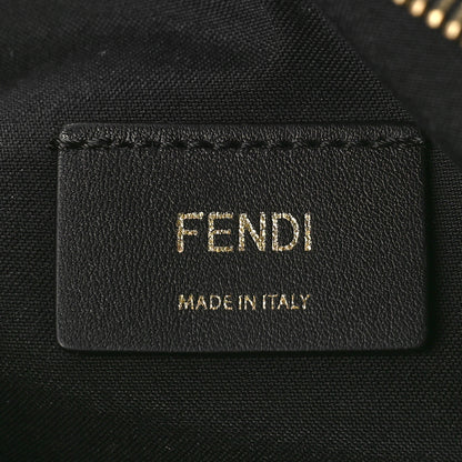 Fendi Glazed Fabric Vitello Century FF 1974 Stamp Patch Mini Camera Case Mogano Panna Black 7 of 9
