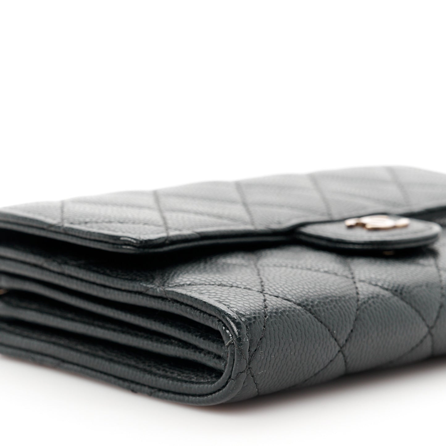 Caviar Quilted Classic Clutch With Chain Black